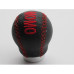 GEAR KNOB- MOMO BLK LEATHER/RED STITCH